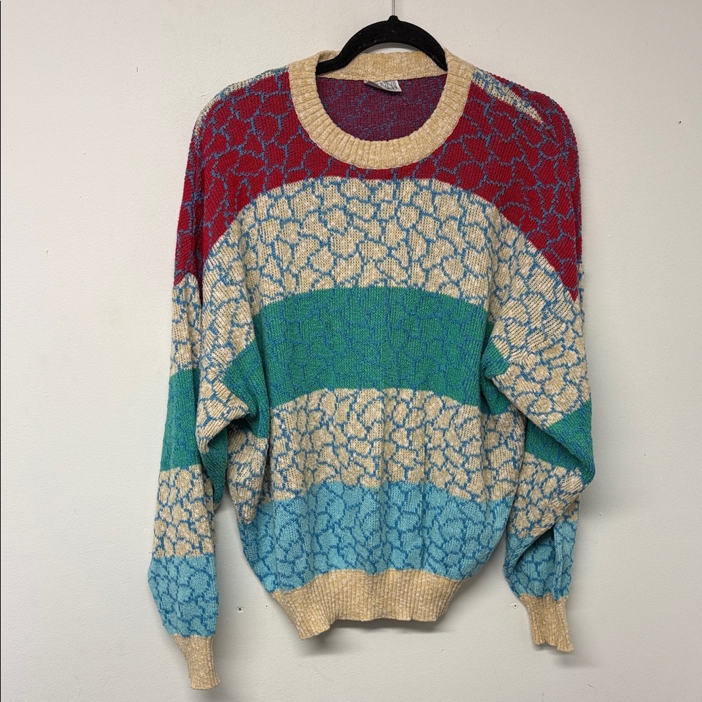 Vintage Patterned Women's Sweater Made in Italy Gianni Alberti